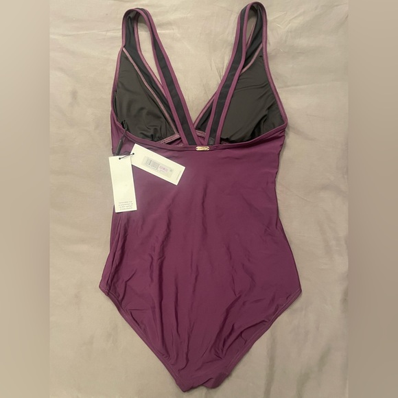 Calvin Klein One Piece Mesh Panel Bathing Suit - Picture 2 of 2